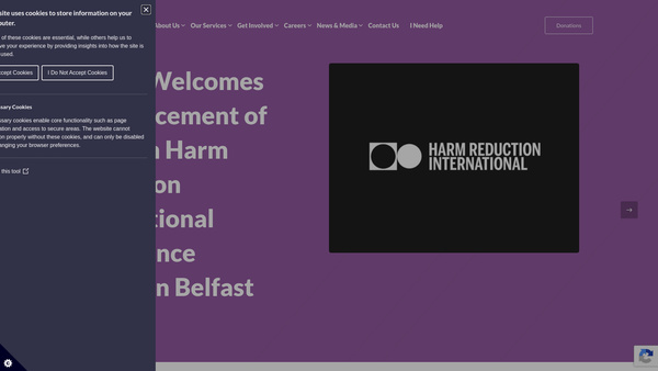 Screenshot of the Extern Northern Ireland website