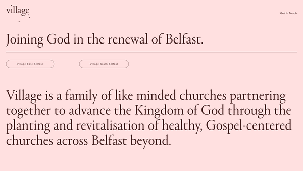 Screenshot of the Village Church Belfast website