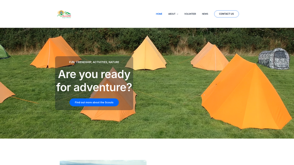 Screenshot of the 1st Dromore Newry Scout Group Scouting Ireland website