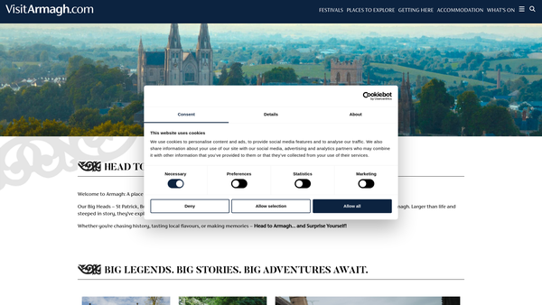 Screenshot of the The Friends of the F.E. McWilliam Gallery & Studio website