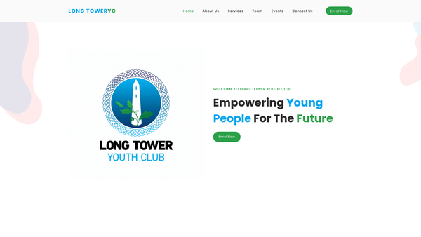 Screenshot of the Long Tower Youth and Community Centre website