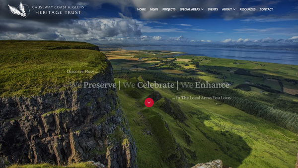Screenshot of the Causeway Coast and Glens Heritage Trust Limited website