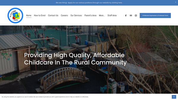 Screenshot of the Eskra Childcare Limited website