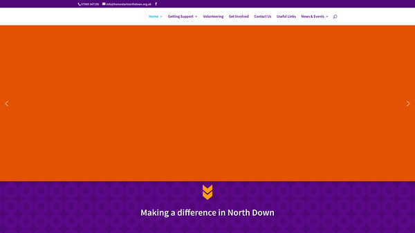 Screenshot of the Home-Start North Down website