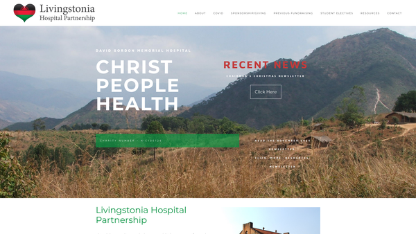 Screenshot of the Livingstonia Hospital Partnership website