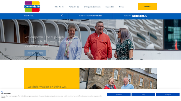 Screenshot of the Dementia N.I website