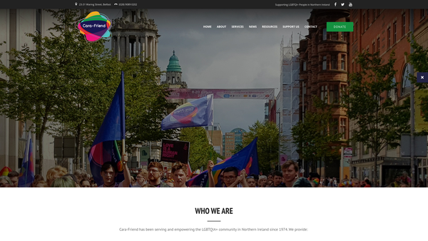 Screenshot of the Cara-Friend website