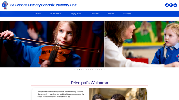 Screenshot of the St. Conor's Parents, Teachers and Friends Association website