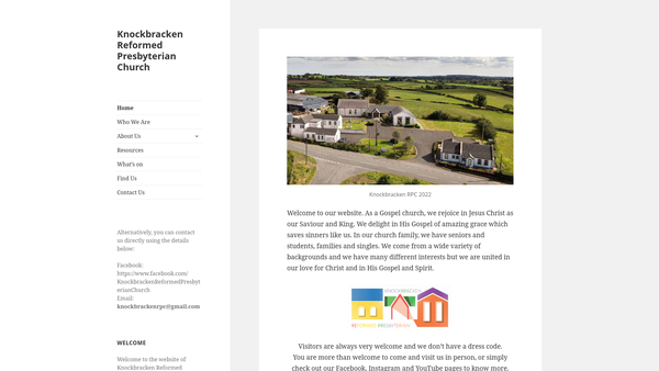 Screenshot of the Knockbracken Reformed Presbyterian Church website