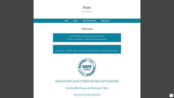 Screenshot of the Enniskillen Reformed Presbyterian church website