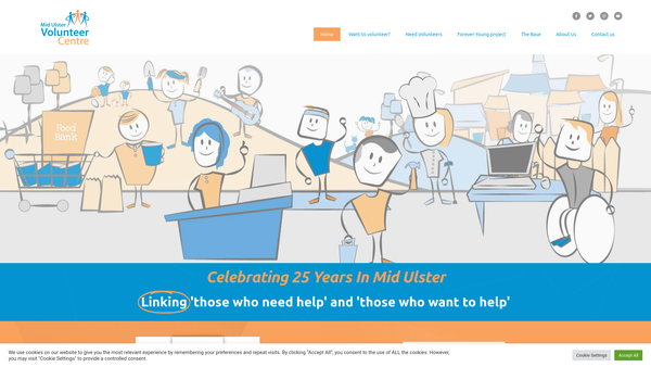 Screenshot of the Mid Ulster Volunteer Centre website