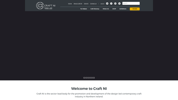 Screenshot of the Craft NI website