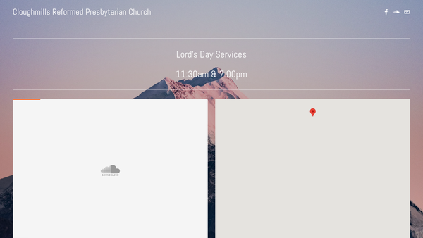 Screenshot of the Cloughmills Reformed Presbyterian Church website