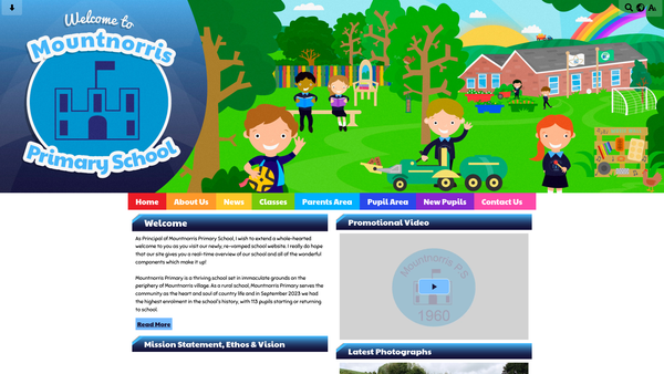 Screenshot of the Mountnorris Primary School Parent Support Group website