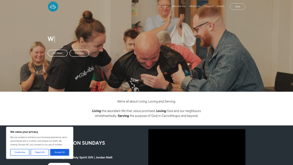 Screenshot of the Carrickfergus Church of the Nazarene website
