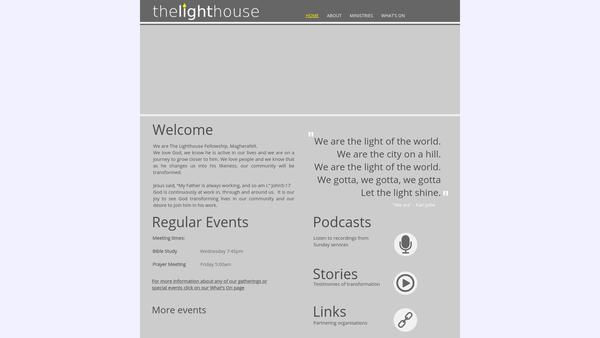 Screenshot of the The Lighthouse (Magherafelt) Ltd website