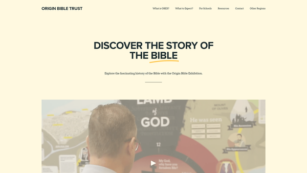 Screenshot of the Origin Bible Trust website