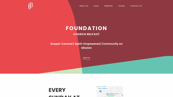 Screenshot of the Foundation Church website