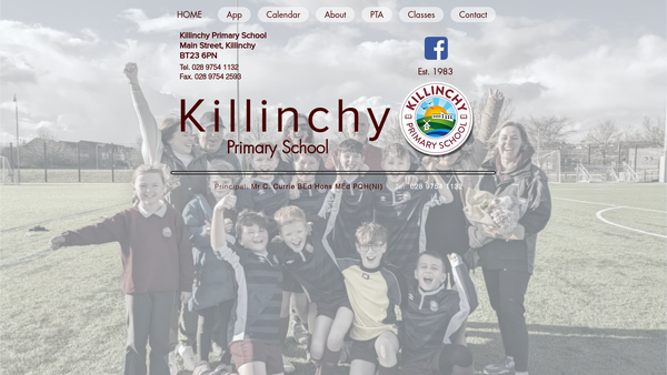 Screenshot of the Killinchy Primary School Parent Teacher Association website