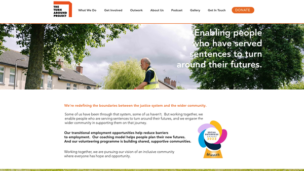 Screenshot of the The Turnaround Project website