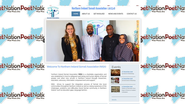 Screenshot of the Northern Ireland Somali Association website