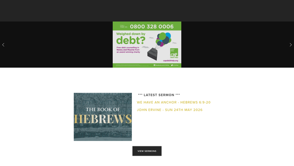 Screenshot of the Cornerstone Church website