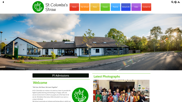 Screenshot of the St Columba's Straw Parent Teacher Association website