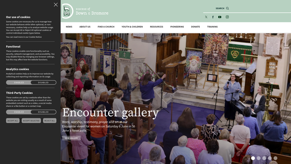Screenshot of the Church of Ireland Diocese of Down & Dromore website