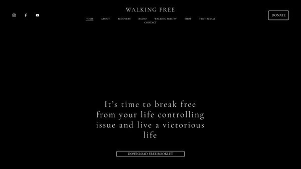Screenshot of the Walking Free website