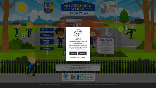 Screenshot of the Killard House Family and Friends Association website