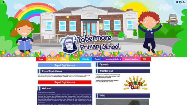Screenshot of the Tobermore Primary School Parent Teacher Association website
