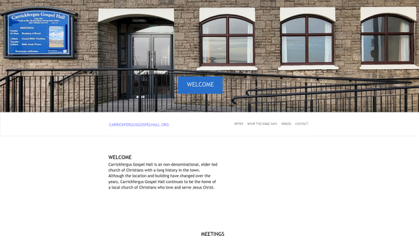 Screenshot of the Carrickfergus Gospel Hall website