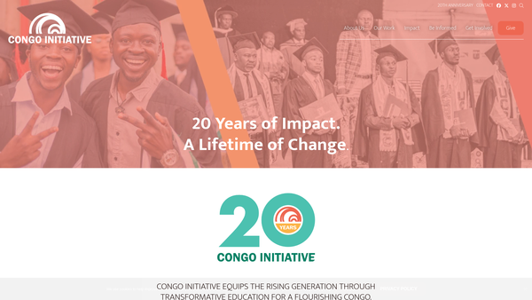 Screenshot of the Congo Initiative UK website