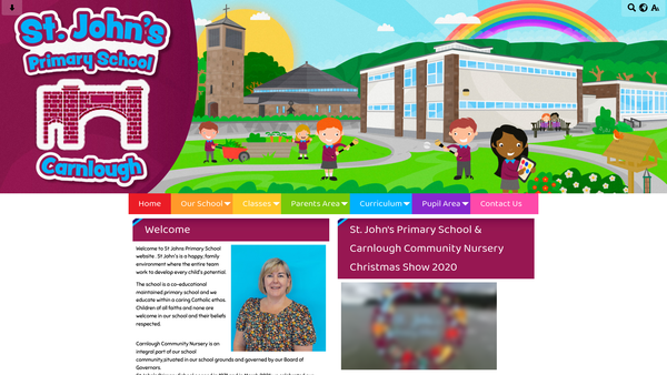 Screenshot of the St John's Parent Teacher Association website