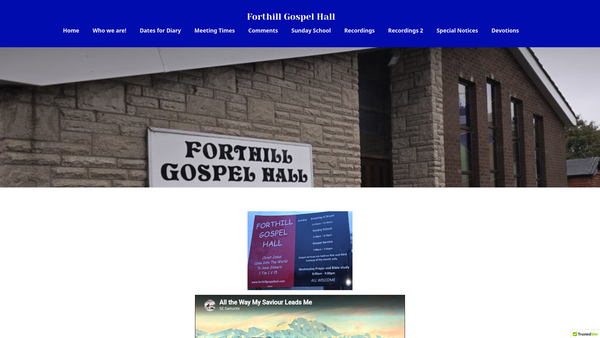 Screenshot of the Forthill Gospel Hall Trust website