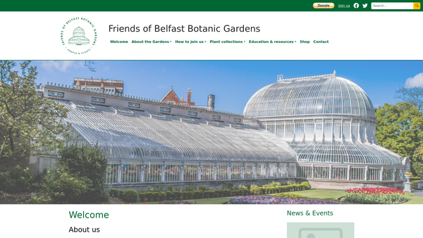 Screenshot of the Friends of Belfast Botanic Gardens website