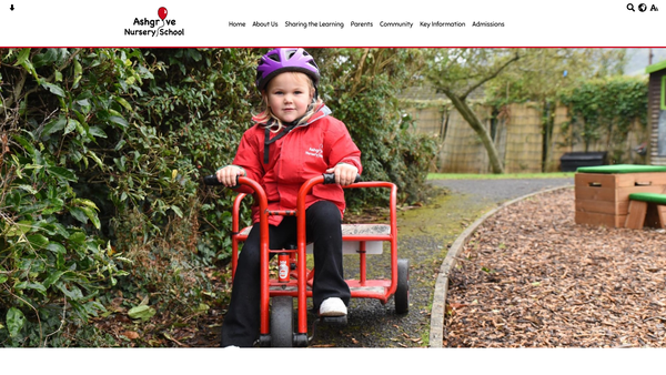 Screenshot of the Ashgrove Nursery School PTA website