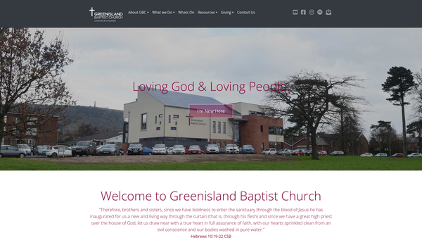 Screenshot of the Greenisland Baptist Church website