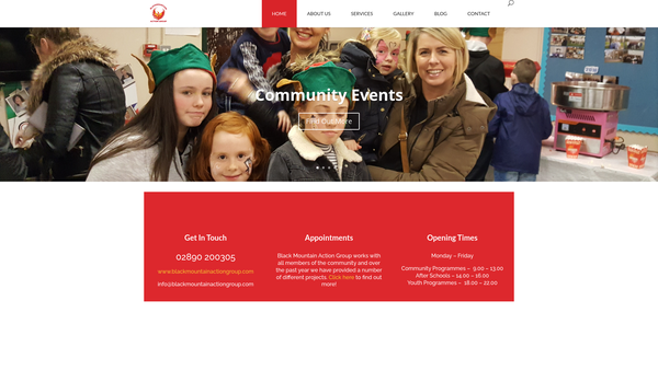 Screenshot of the Blackmountain Action Group website