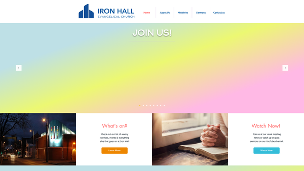 Screenshot of the Iron Mission Hall website