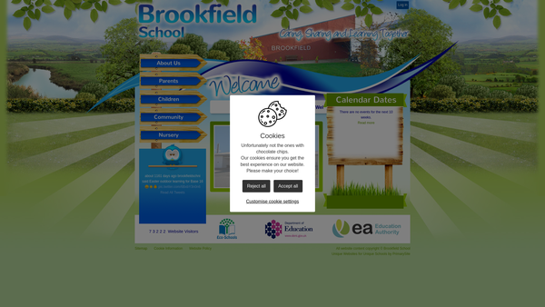 Screenshot of the Brookfield School Psa website