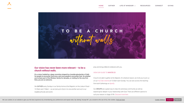 Screenshot of the Windsor Baptist Church website