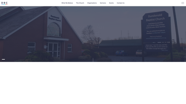 Screenshot of the Dundonald Baptist Church website