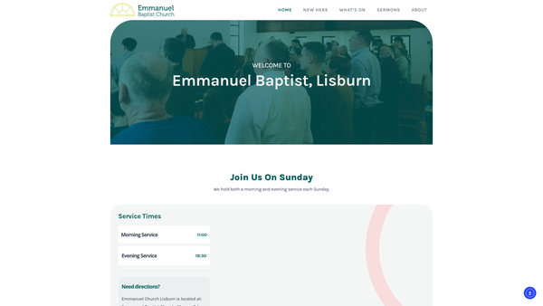 Screenshot of the Emmanuel Baptist Church website