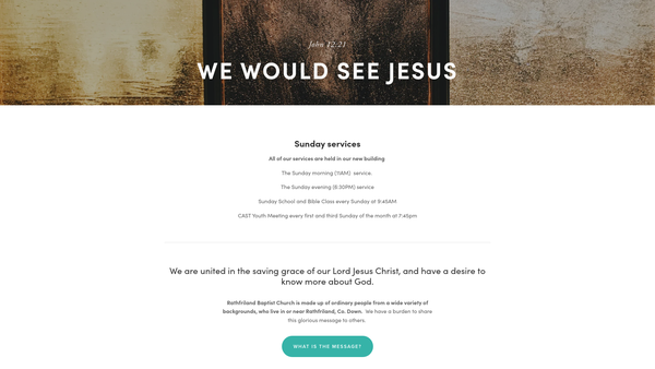 Screenshot of the Rathfriland Baptist Church website