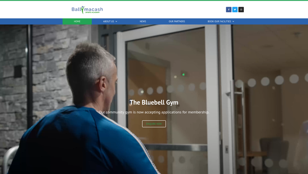 Screenshot of the Ballymacash Sports Academy Limited website