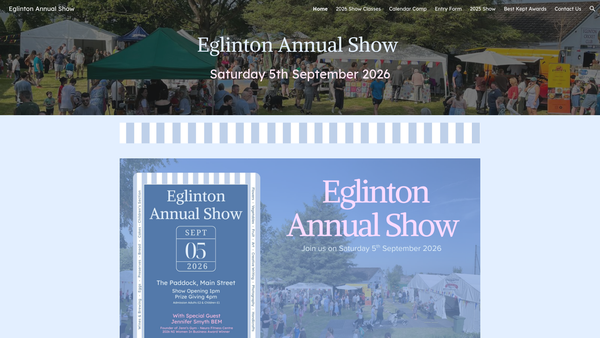Screenshot of the Eglinton Annual Show website
