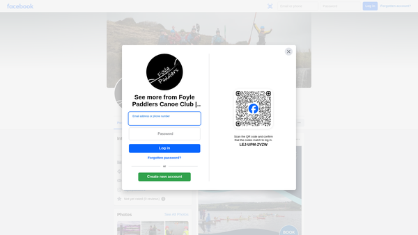Screenshot of the Foyle Paddlers Canoe Club website