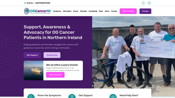 Screenshot of the OGCancerNI website
