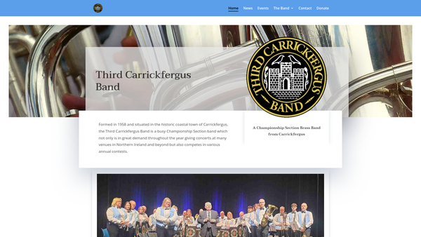 Screenshot of the Third Carrickfergus Band website